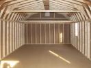 14x28 Dutch Barn Storage Shed Interior with Loft