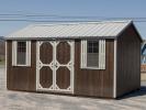10x16 Side Entry Peak Storage Shed with Double Door, Two Windows, Metal Roofing, and LP Smart Side